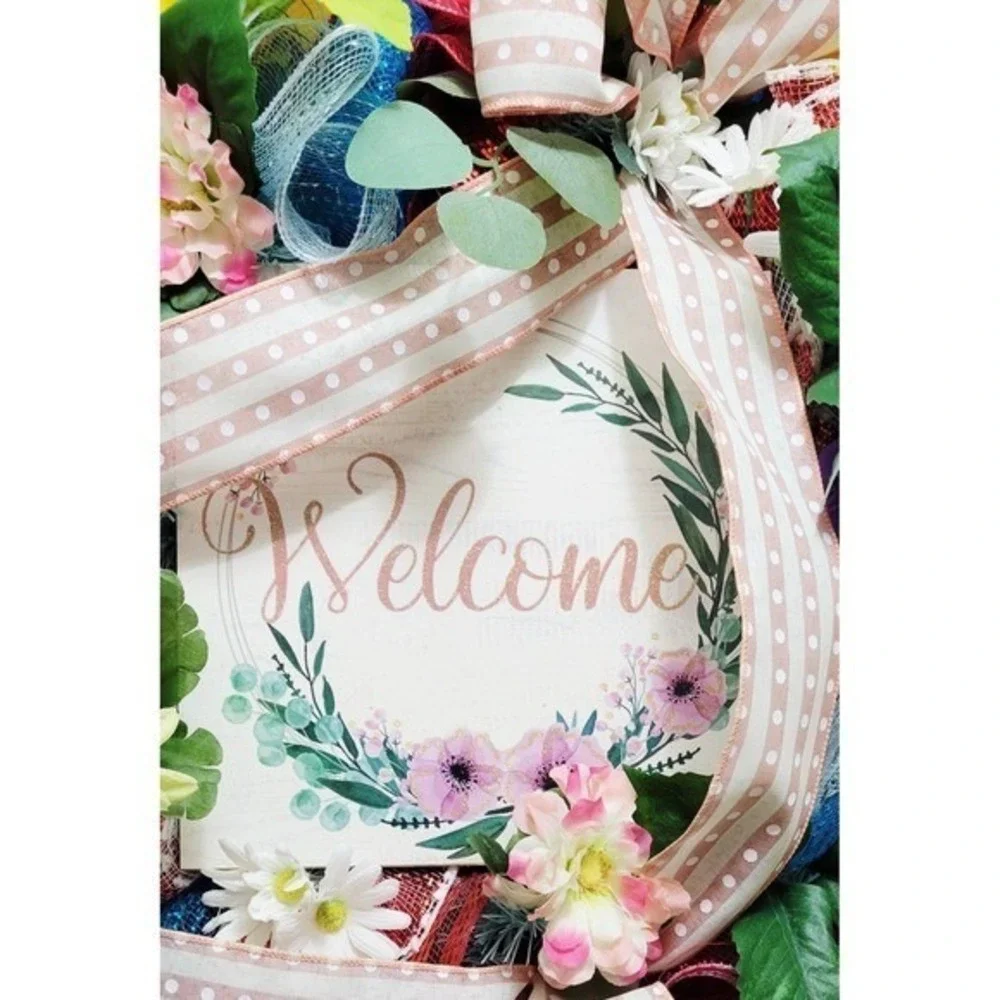 Welcome wreath for spring and summer..